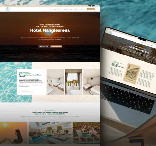 Diseño web hotel Tolú Manglearena mostrando presencia digital profesional y estratégica