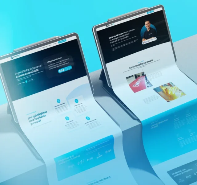 Diseño de homepage del sitio web corporativo Promocionarte